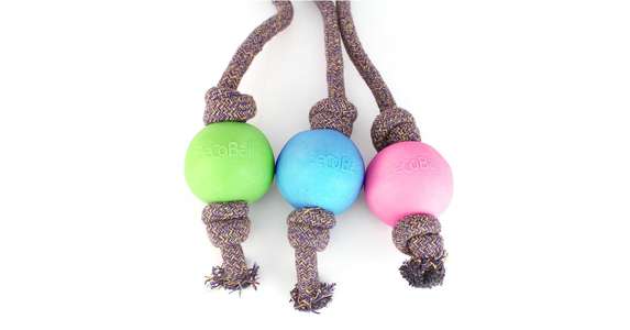 Beco Ball with Rope L; blau