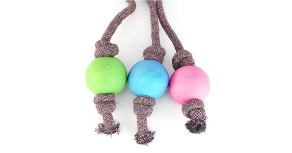 Beco Ball with Rope L; gr�n