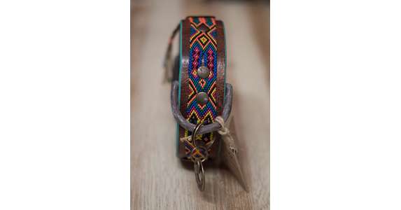 Halsband DWAM Gypsy blau-orange 4cm M