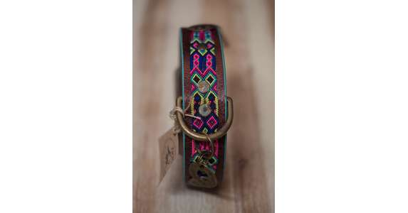 Halsband DWAM Gypsy grün-blau-rosa 4cm L