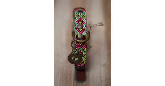 Halsband DWAM Gypsy schwarz-rosa-grün 2,5cm M