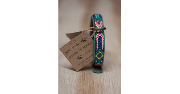 Halsband DWAM Gypsy lila-türkis 1,5cm XS