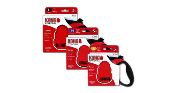 Kong Roll-Leine Rot L