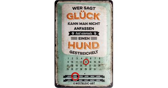 Blechschild Glck anfassen 20x30cm