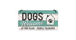 Blechschild Dogs Welcome 10x20cm