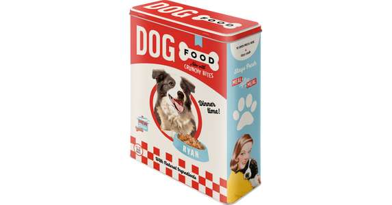 Vorratsdose Dog Food rot/weiss 19x8x26cm (LxBxH)